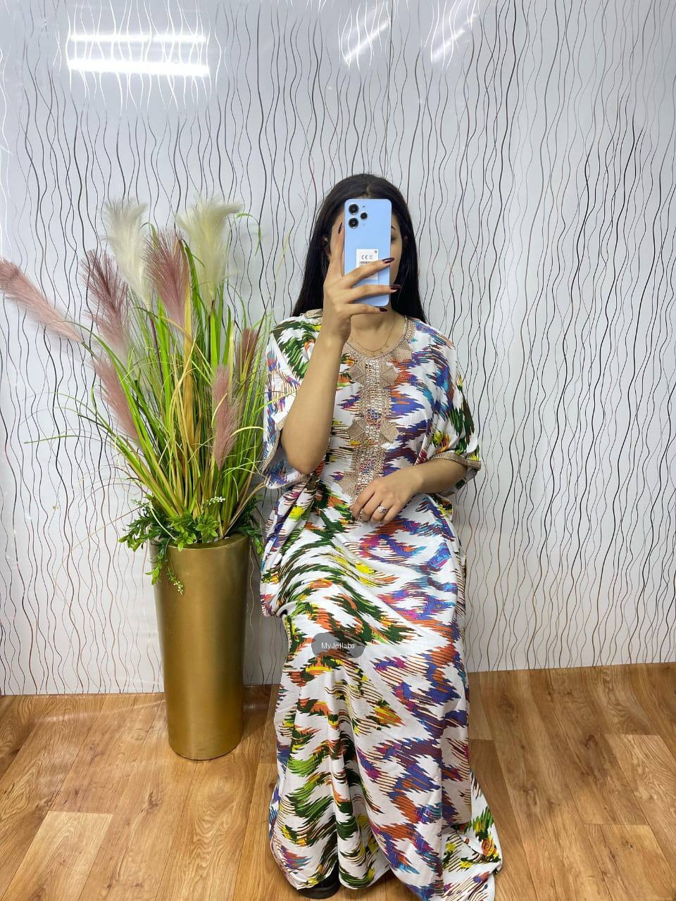 Boubou Imprimé Floral avec Broderies - 6