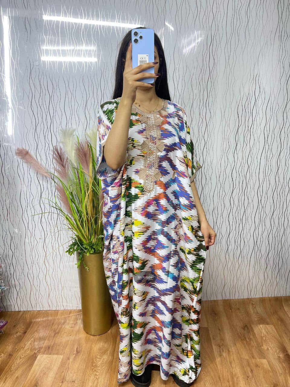 Boubou Imprimé Floral avec Broderies - 5