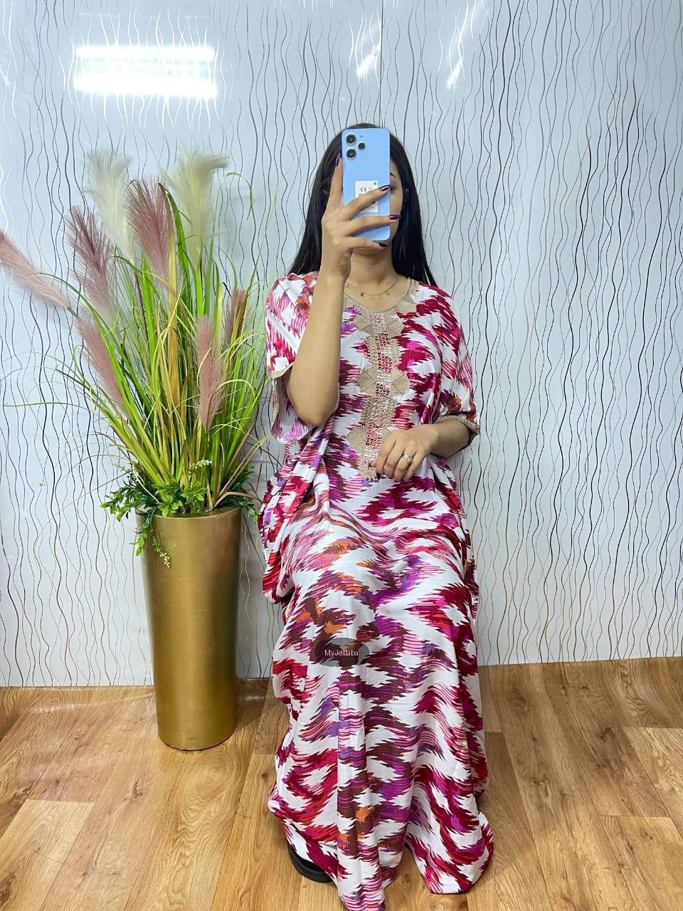 Boubou Imprimé Floral avec Broderies - 3