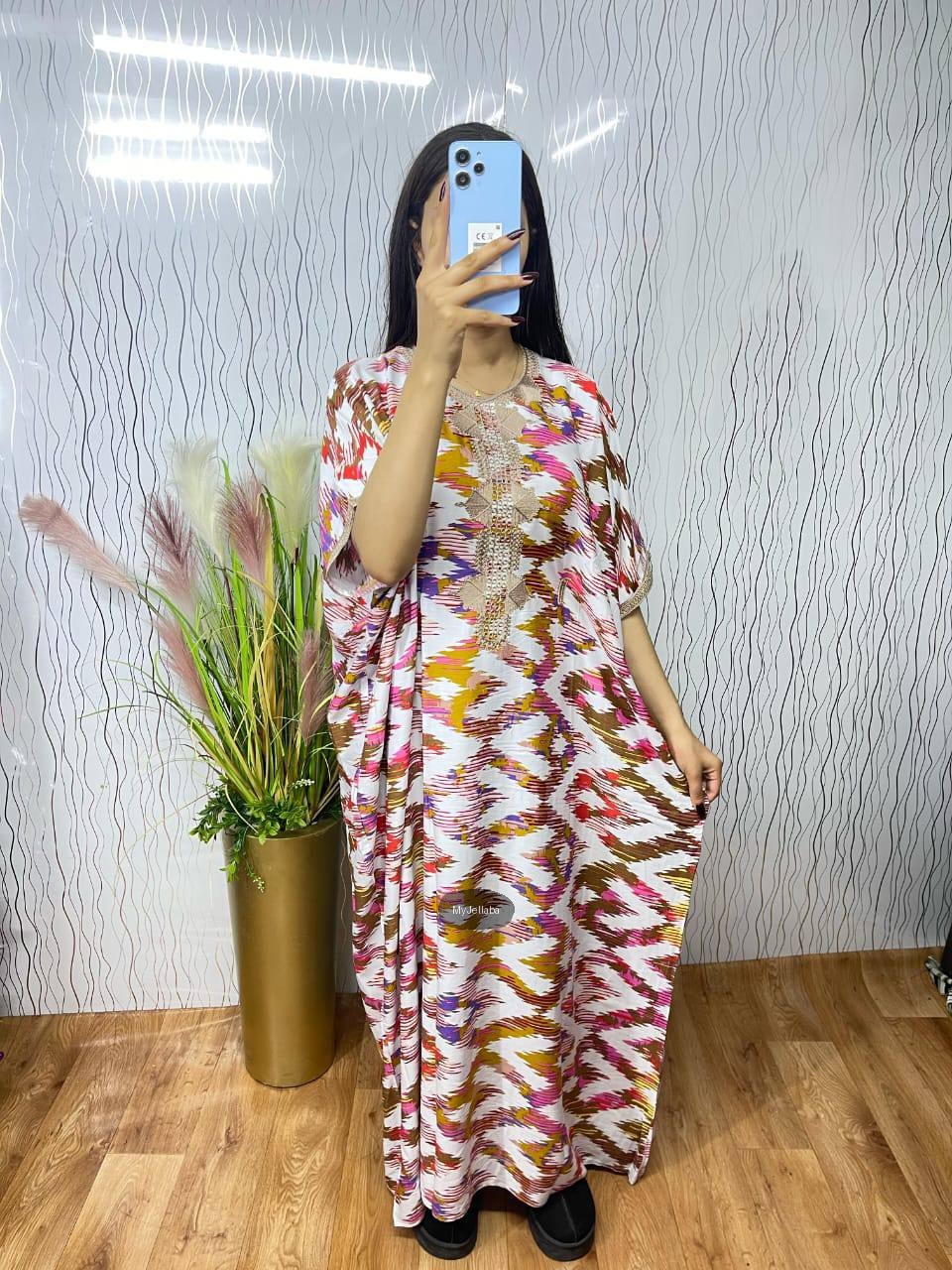 Boubou Imprimé Orné de Broderies