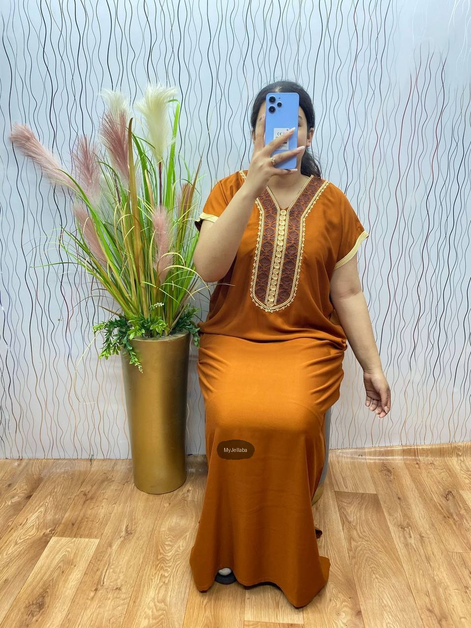 Jellaba Violette Brodée Or