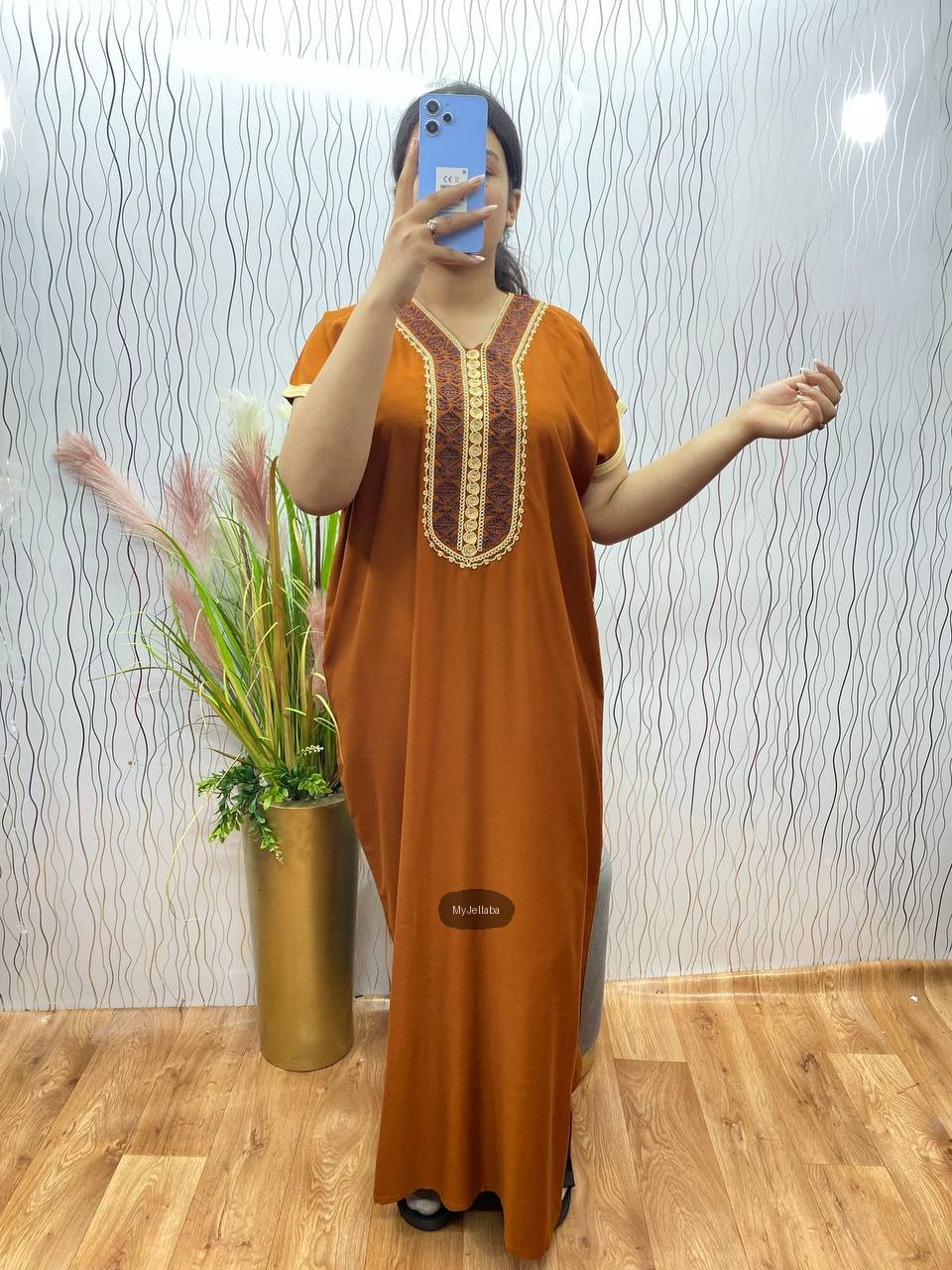 Jellaba Violette Brodée Or - 4