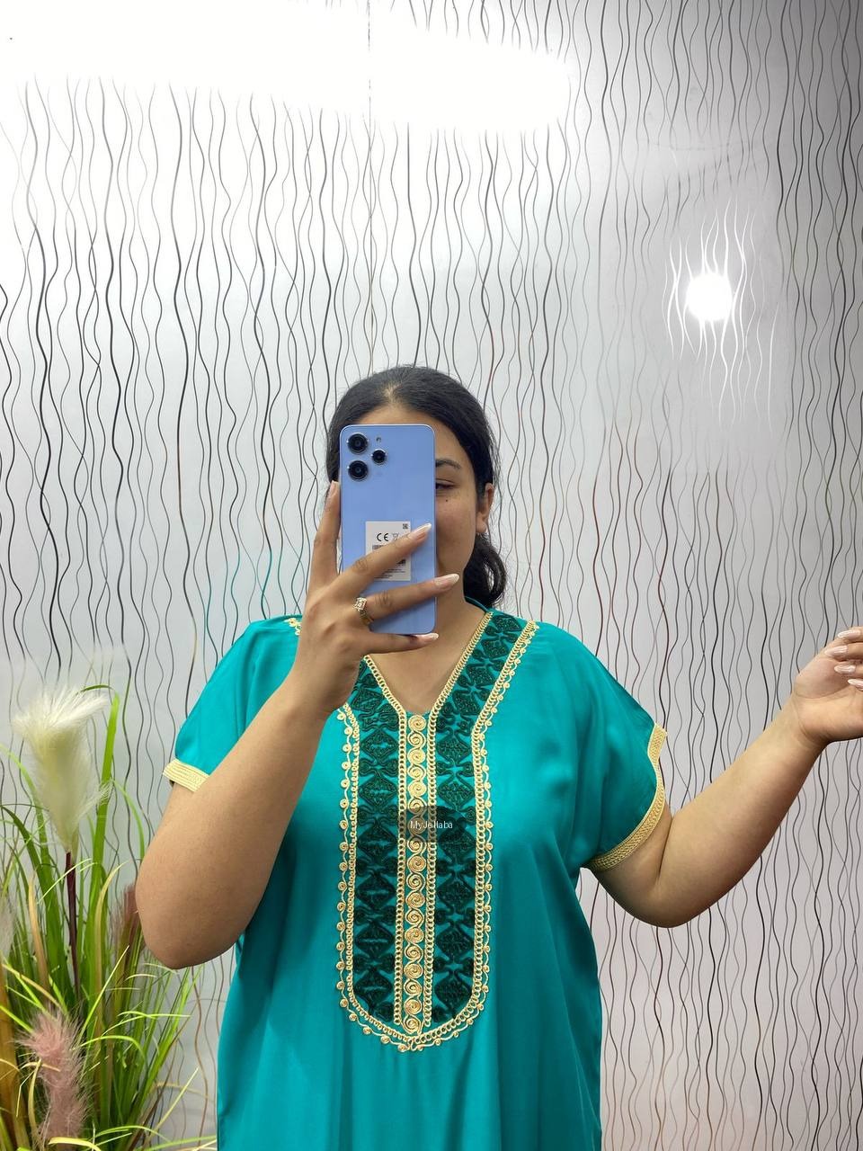 Jellaba Turquoise Élégante Brodée - 8