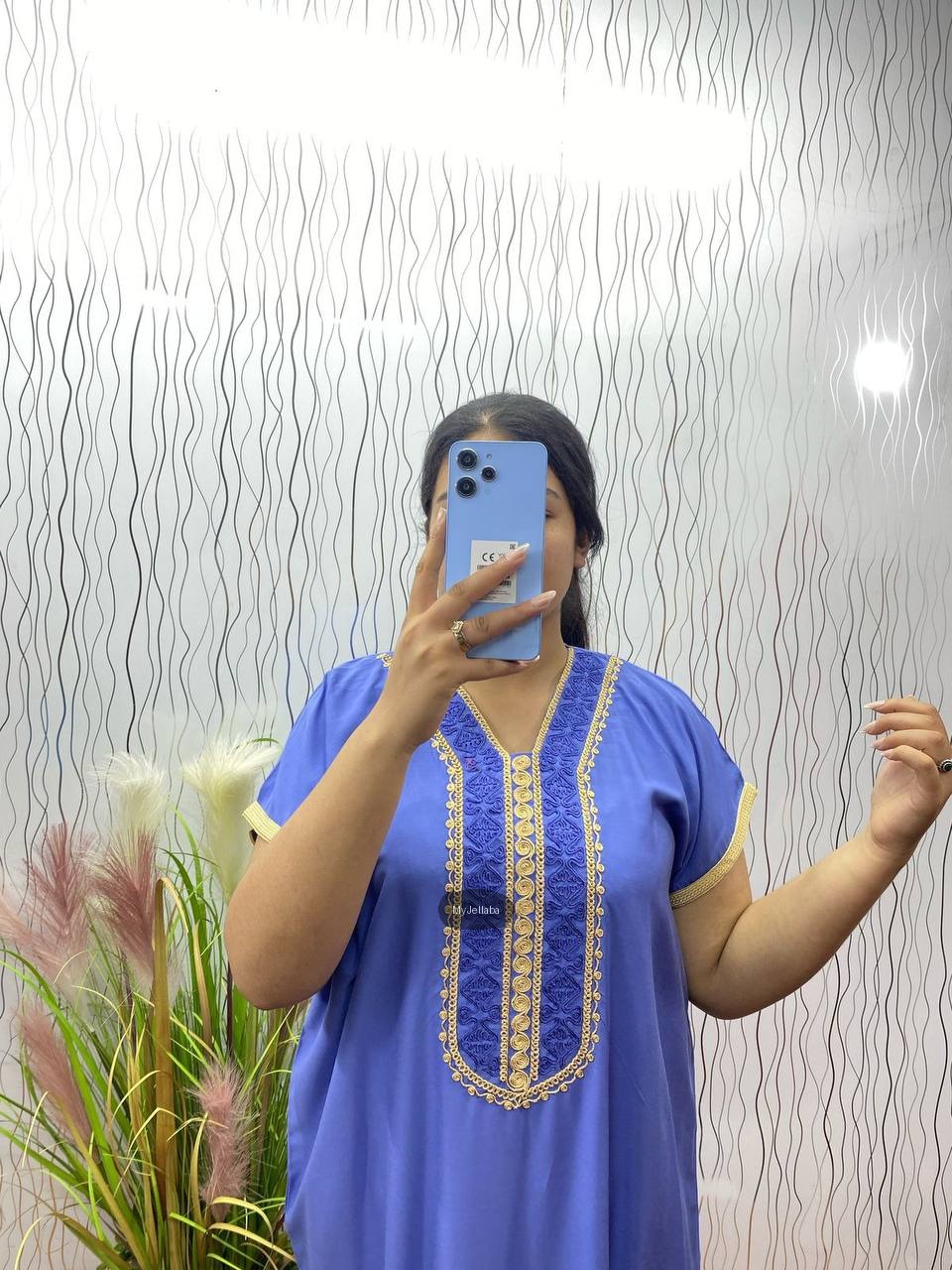 Jellaba Bleu Royale Brodée - 7